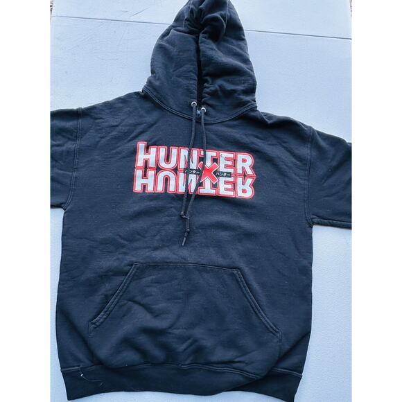 Hunter X Hunter Anime Manga Logo Womens Medium Long Sleeve Black Graphic Hoodie - Picture 1 of 6
